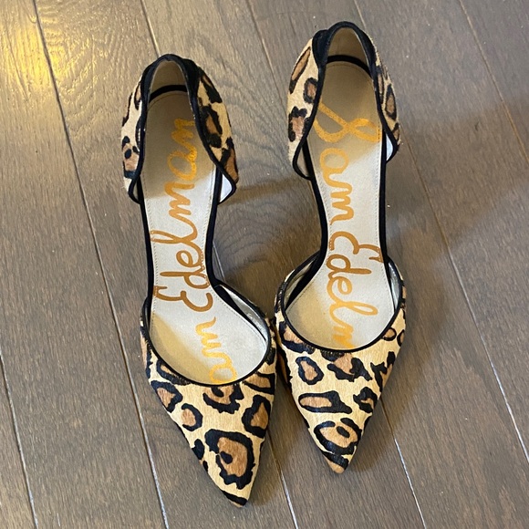 Sam Edelman Leopard Print Calf-Hair Leather Heels - Picture 5 of 8